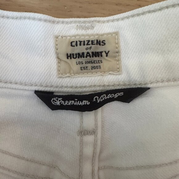 CITIZEN of HUMANITY High Rise Slim Ankle White Jeans - Size 26 - Picture 8 of 14